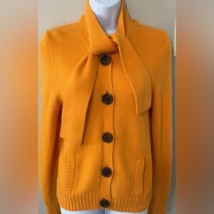 J. Crew Vibrant Orange Bow Cardigan